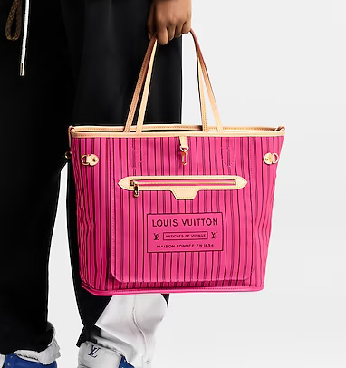 Louis Vuitton Neverfull Inside Out MM mit Schulterriemen Monogram/Rose Pondichery Replica