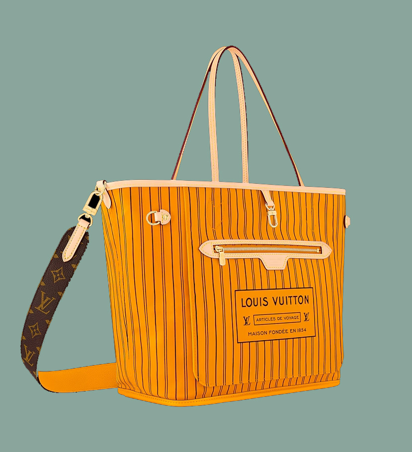 Louis Vuitton Neverfull Inside Out MM mit Schulterriemen (Monogram/Jaune Safran) Replica